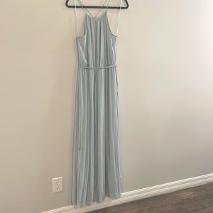 Zara Maxi Halter Top Dress + Silver Beaded Waist Strap